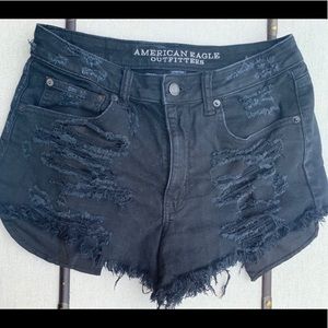 American eagle black ripped festival jeans